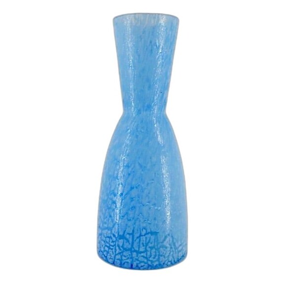 Villeroy & Boch Vase Fine Art Glass Blue High Quality with Crackled Veins - Picture 2 of 7